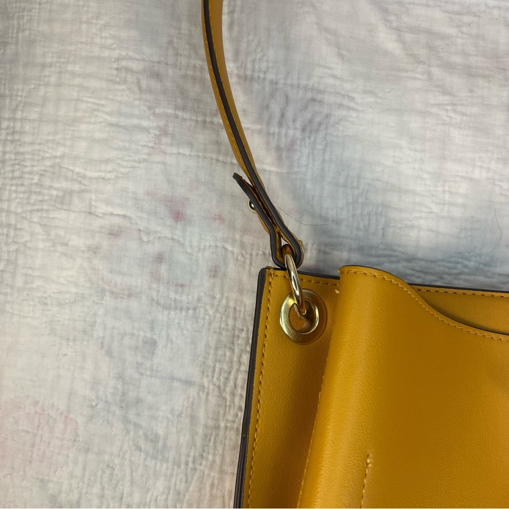 Nanette Lepore Mustard Yellow Bucket Shoulder Bag - Picture 9 of 9